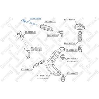 Vidinė skersinė vairo trauklė STELLOX 55-51001-SX