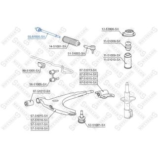 Vidinė skersinė vairo trauklė STELLOX 55-51005-SX