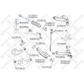 Vidinė skersinė vairo trauklė STELLOX 55-51024-SX
