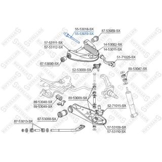 Vidinė skersinė vairo trauklė STELLOX 55-53019-SX
