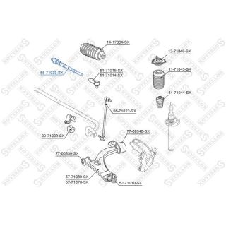 Vidinė skersinė vairo trauklė STELLOX 55-71033-SX