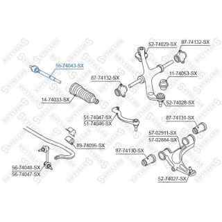 Vidinė skersinė vairo trauklė STELLOX 55-74043-SX