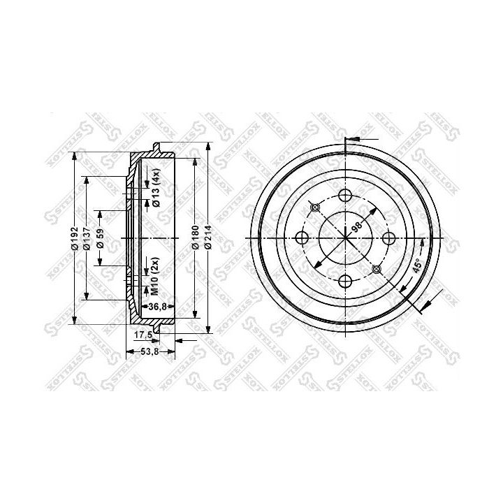 Stabdžių būgnas STELLOX 6025-2309-SX