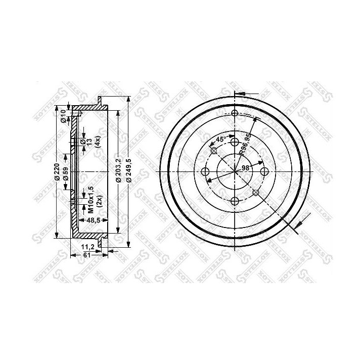 Stabdžių būgnas STELLOX 6025-2314-SX