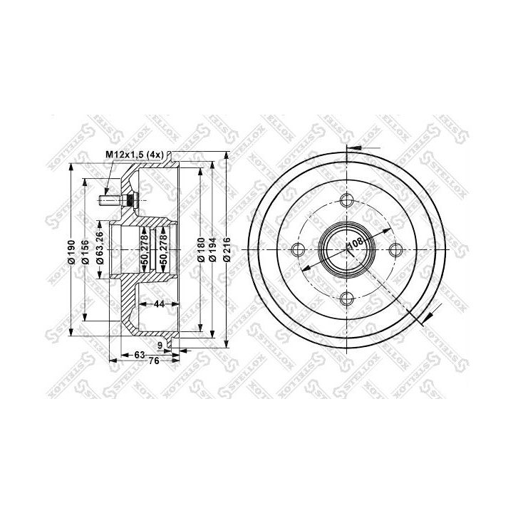 Stabdžių būgnas STELLOX 6025-2526-SX