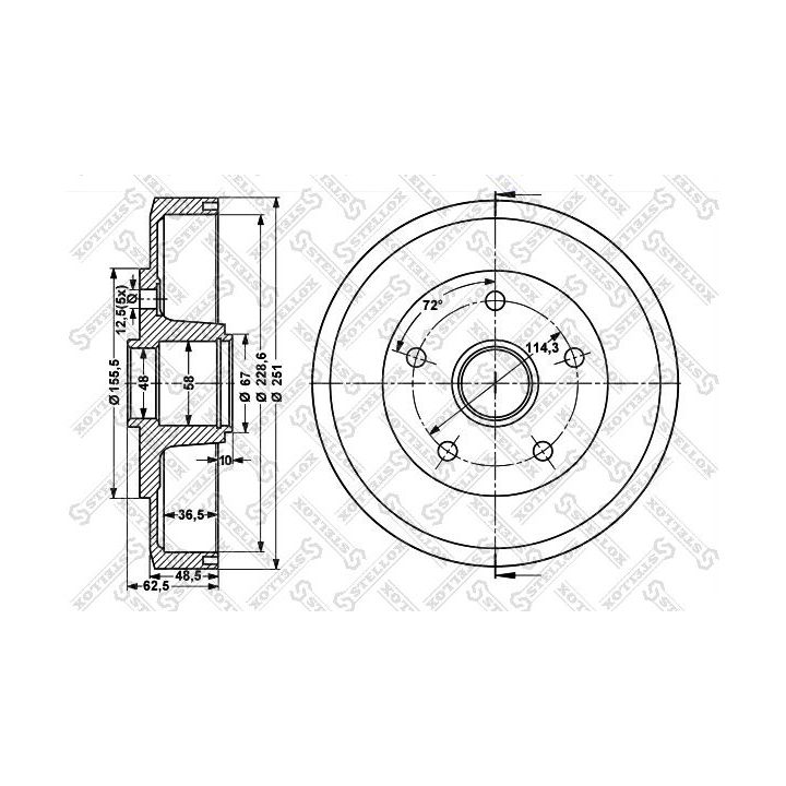 Stabdžių būgnas STELLOX 6025-3210-SX