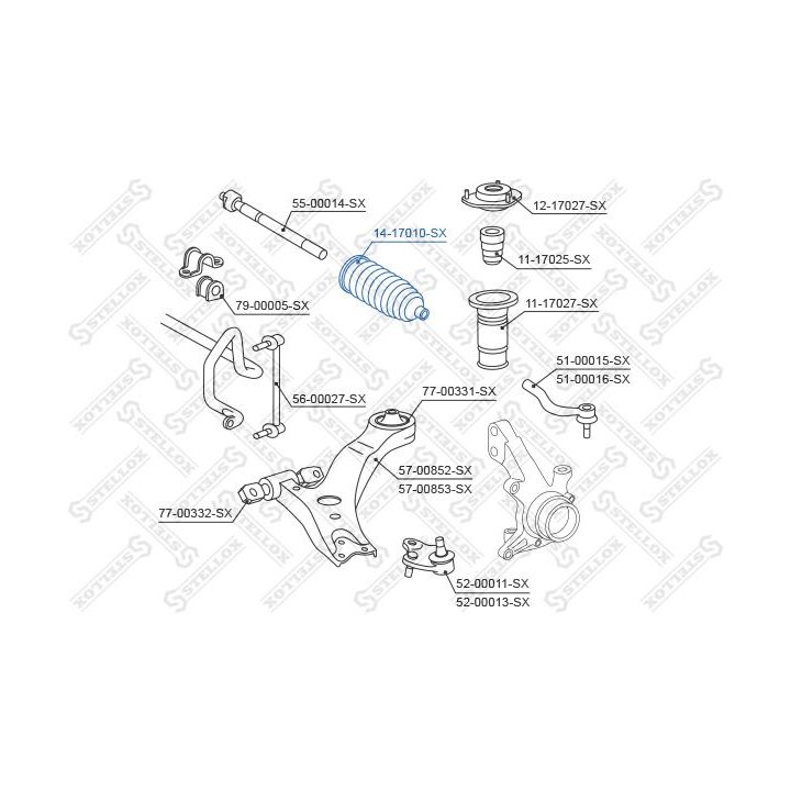 Gofruotoji membrana, vairavimas STELLOX 14-17010-SX