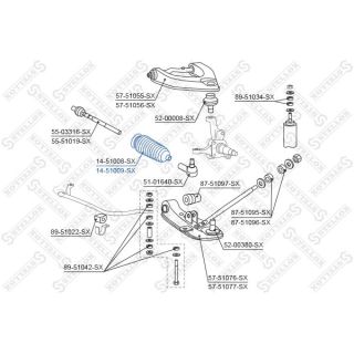 Gofruotoji membrana, vairavimas STELLOX 14-51009-SX
