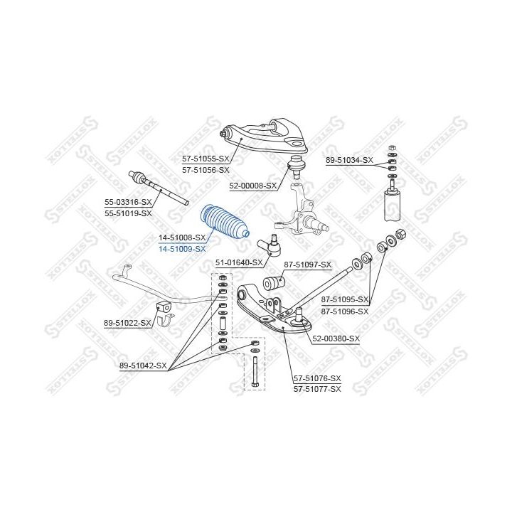 Gofruotoji membrana, vairavimas STELLOX 14-51009-SX