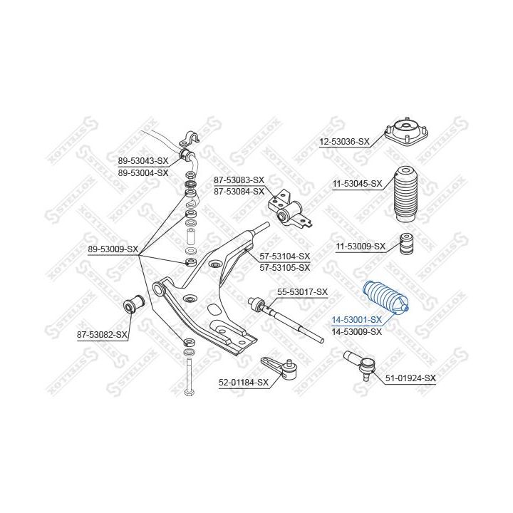 Gofruotoji membrana, vairavimas STELLOX 14-53001-SX