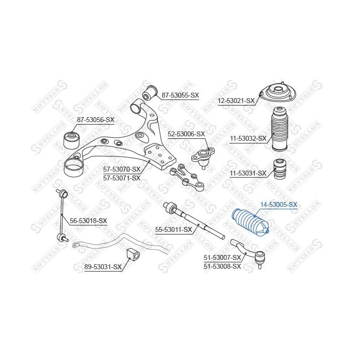 Gofruotoji membrana, vairavimas STELLOX 14-53005-SX