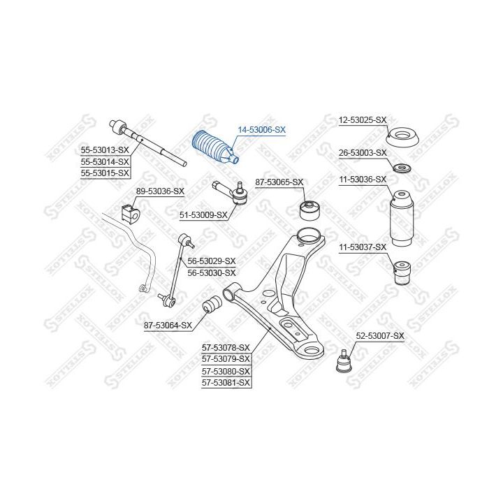 Gofruotoji membrana, vairavimas STELLOX 14-53006-SX