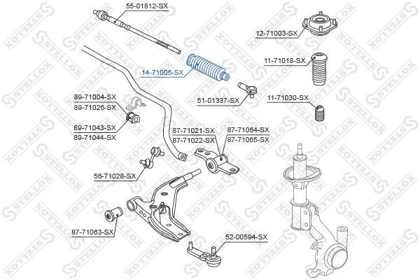 Gofruotoji membrana, vairavimas STELLOX 14-71005-SX