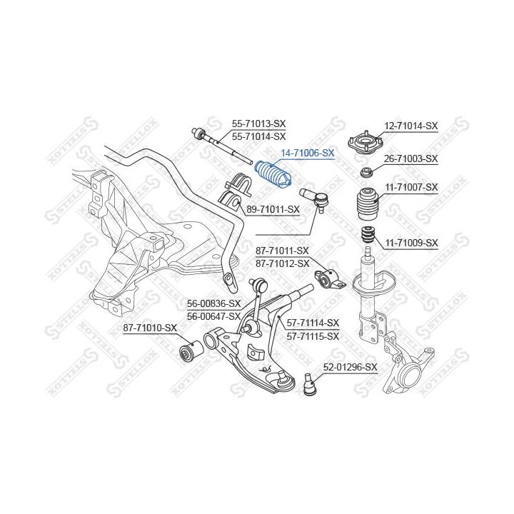 Gofruotoji membrana, vairavimas STELLOX 14-71006-SX