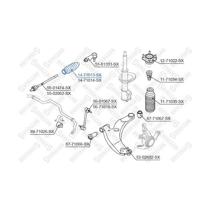 Gofruotoji membrana, vairavimas STELLOX 14-71013-SX