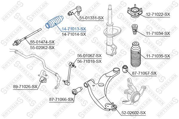 Gofruotoji membrana, vairavimas STELLOX 14-71013-SX