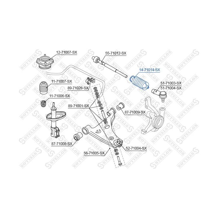 Gofruotoji membrana, vairavimas STELLOX 14-71014-SX
