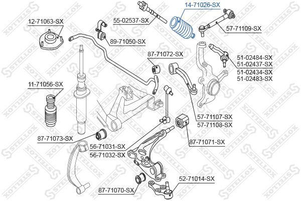Gofruotoji membrana, vairavimas STELLOX 14-71026-SX