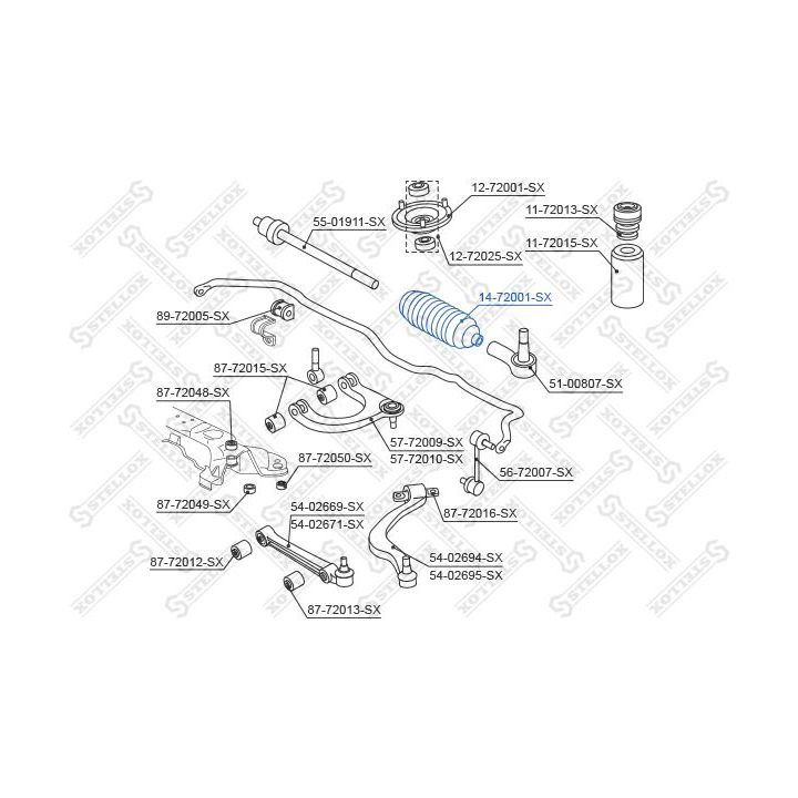 Gofruotoji membrana, vairavimas STELLOX 14-72001-SX