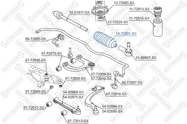 Gofruotoji membrana, vairavimas STELLOX 14-72001-SX