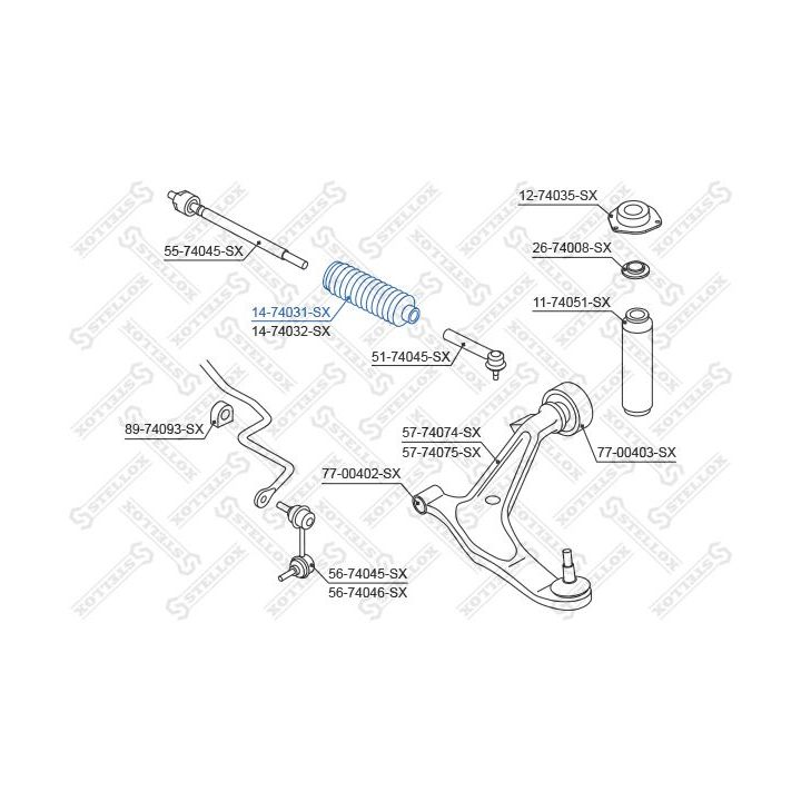 Gofruotoji membrana, vairavimas STELLOX 14-74031-SX
