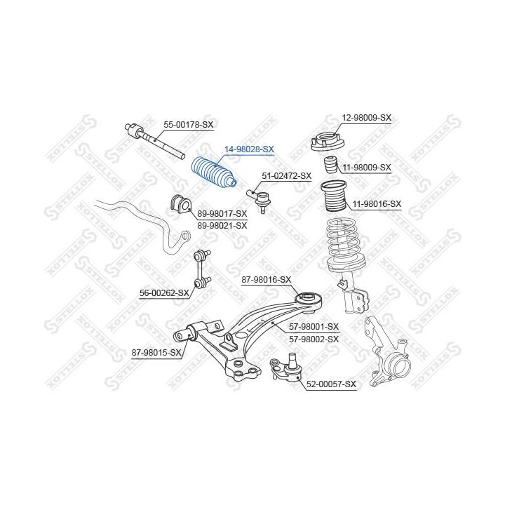 Gofruotoji membrana, vairavimas STELLOX 14-98028-SX