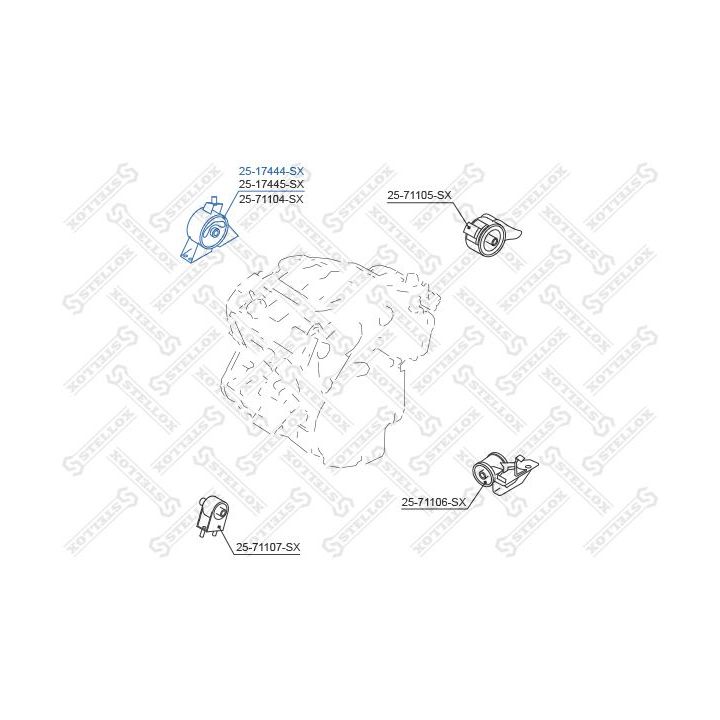 Variklio montavimas STELLOX 25-17444-SX