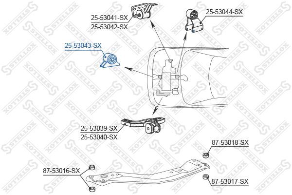 Variklio montavimas STELLOX 25-53043-SX