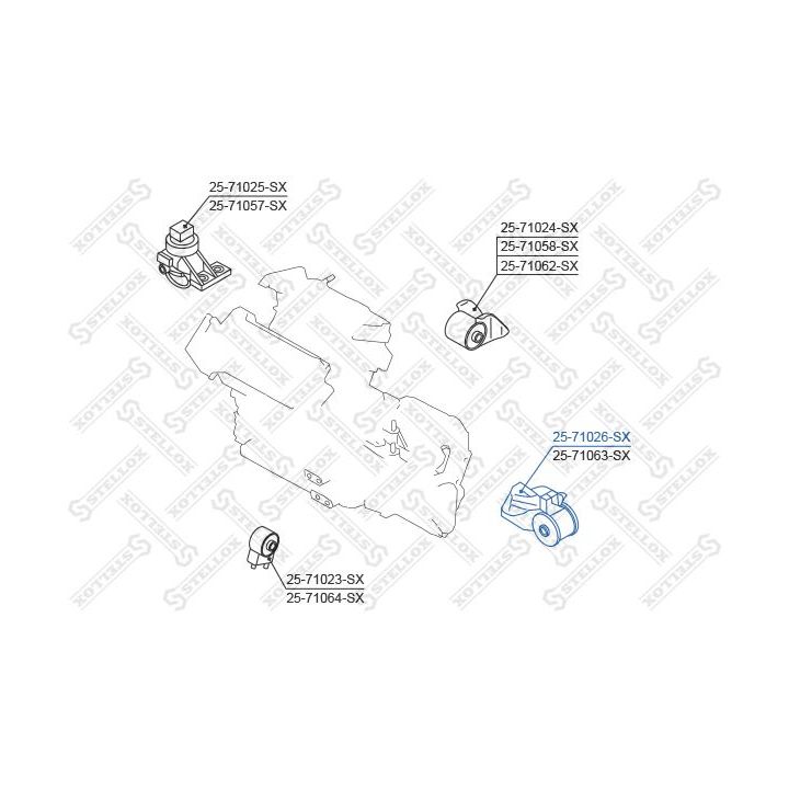 Variklio montavimas STELLOX 25-71026-SX