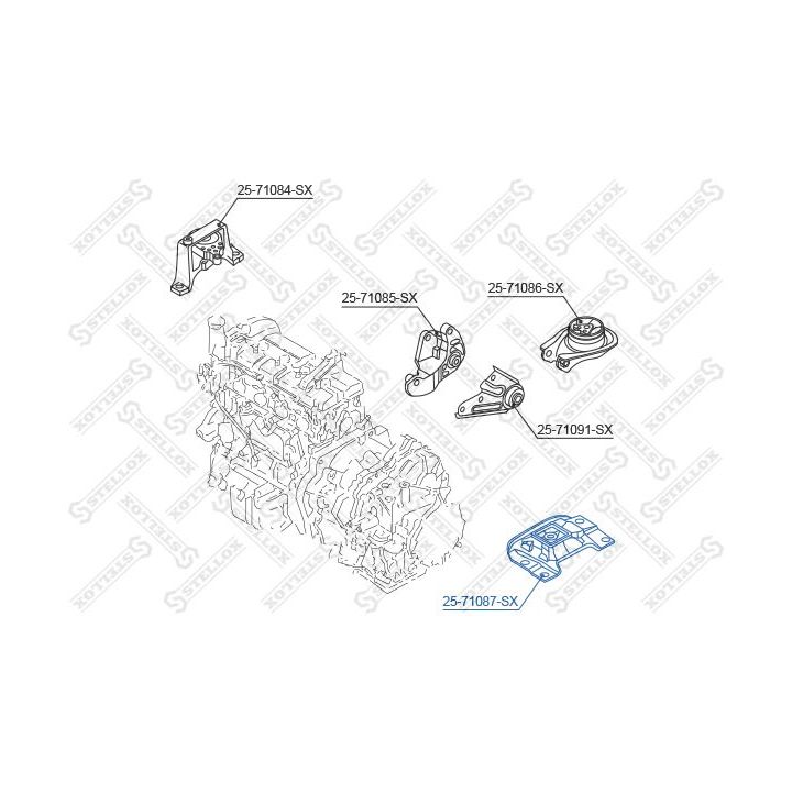 Variklio montavimas STELLOX 25-71087-SX