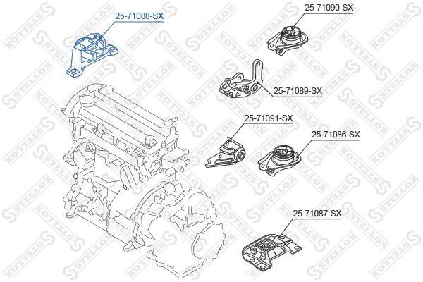 Variklio montavimas STELLOX 25-71088-SX