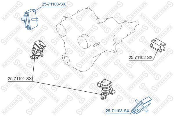 Variklio montavimas STELLOX 25-71103-SX