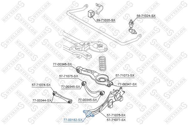 Valdymo svirties/išilginių svirčių įvorė STELLOX 77-00182-SX