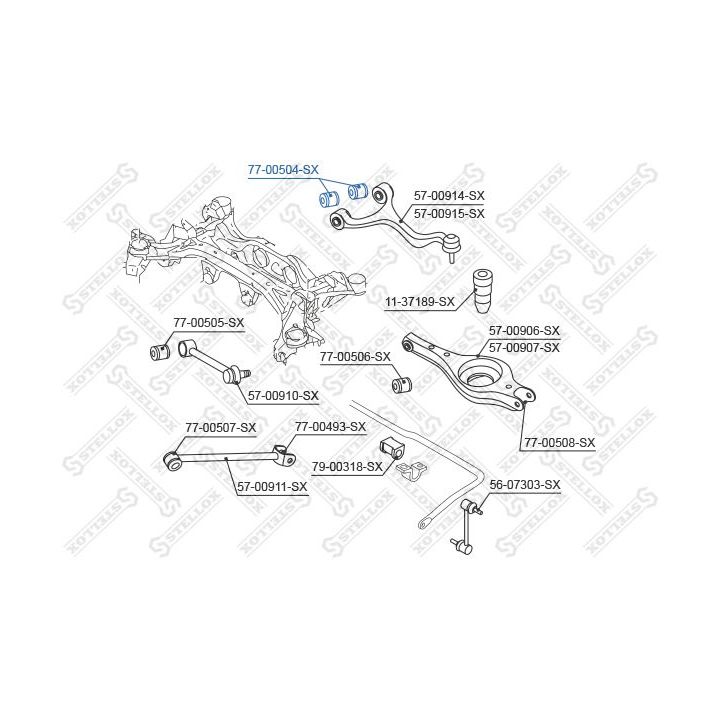 Valdymo svirties/išilginių svirčių įvorė STELLOX 77-00504-SX