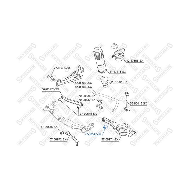 Valdymo svirties/išilginių svirčių įvorė STELLOX 77-00547-SX