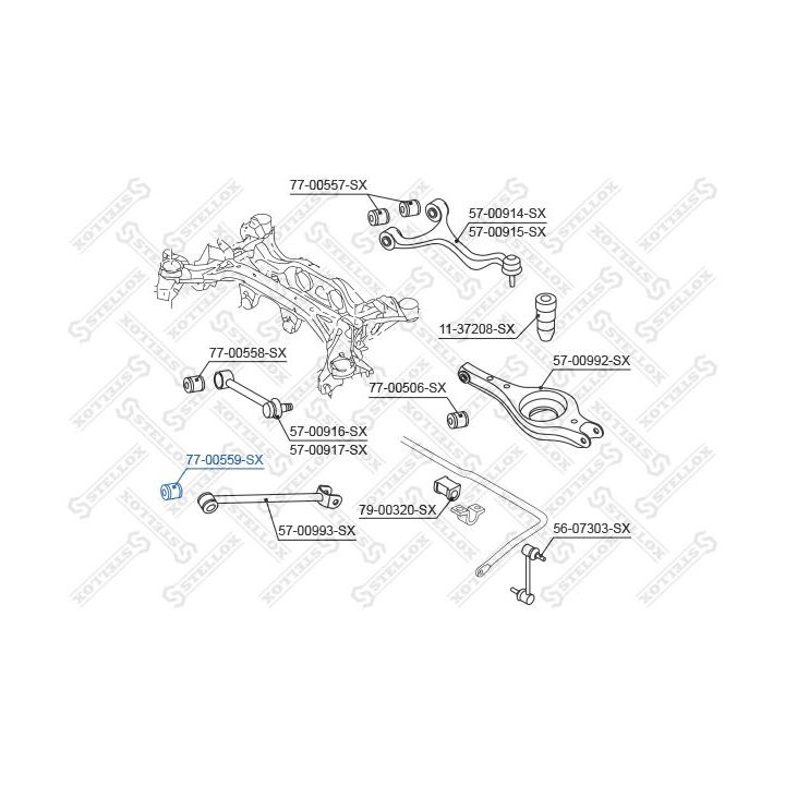 Valdymo svirties/išilginių svirčių įvorė STELLOX 77-00559-SX
