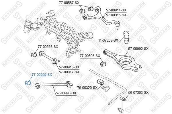 Valdymo svirties/išilginių svirčių įvorė STELLOX 77-00559-SX