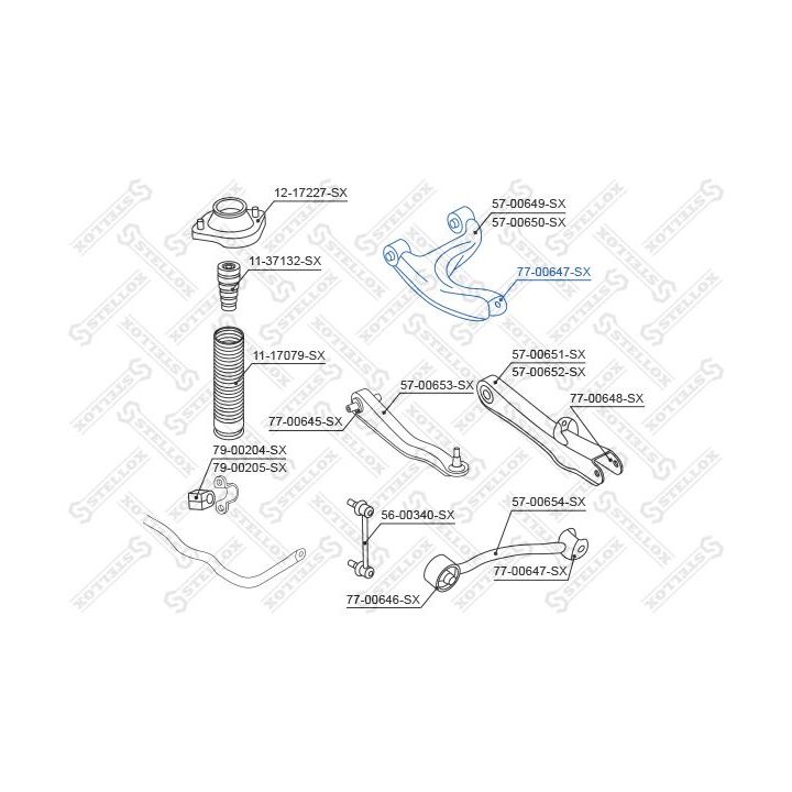 Valdymo svirties/išilginių svirčių įvorė STELLOX 77-00647-SX