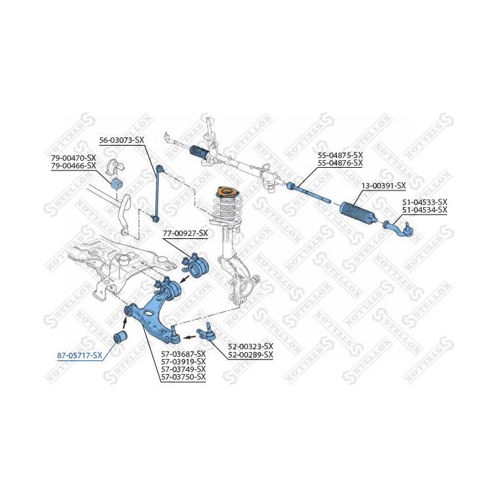Valdymo svirties/išilginių svirčių įvorė STELLOX 87-05717-SX