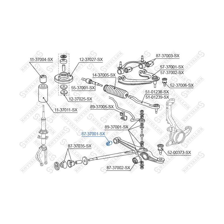 Valdymo svirties/išilginių svirčių įvorė STELLOX 87-37001-SX