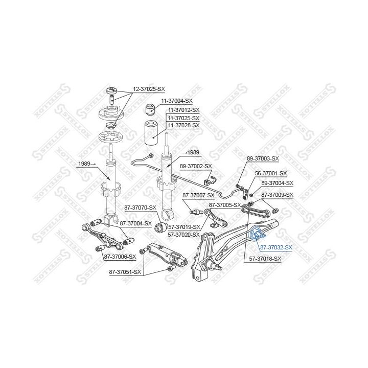 Valdymo svirties/išilginių svirčių įvorė STELLOX 87-37032-SX