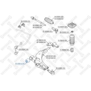 Valdymo svirties/išilginių svirčių įvorė STELLOX 87-53012-SX