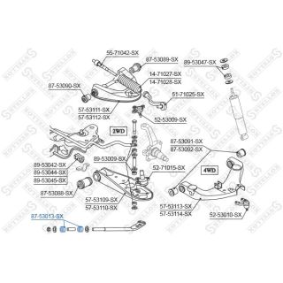 Valdymo svirties/išilginių svirčių įvorė STELLOX 87-53013-SX