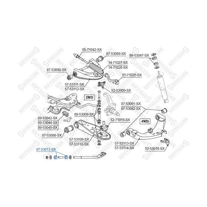 Valdymo svirties/išilginių svirčių įvorė STELLOX 87-53013-SX