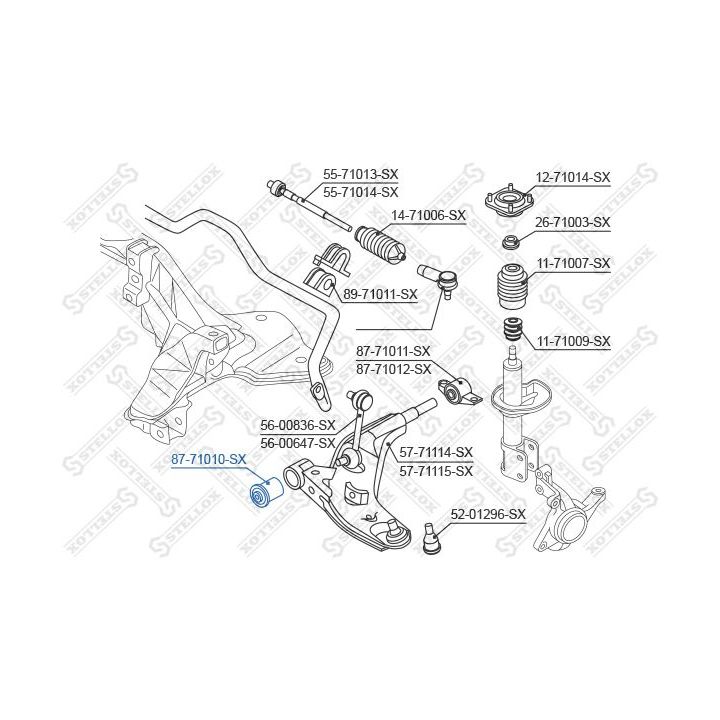 Valdymo svirties/išilginių svirčių įvorė STELLOX 87-71010-SX
