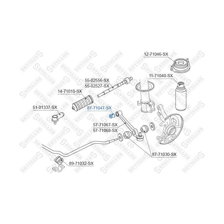 Valdymo svirties/išilginių svirčių įvorė STELLOX 87-71047-SX