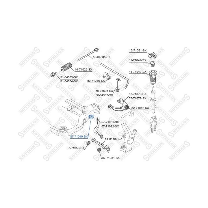 Valdymo svirties/išilginių svirčių įvorė STELLOX 87-71049-SX