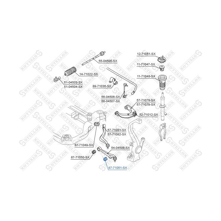 Valdymo svirties/išilginių svirčių įvorė STELLOX 87-71051-SX