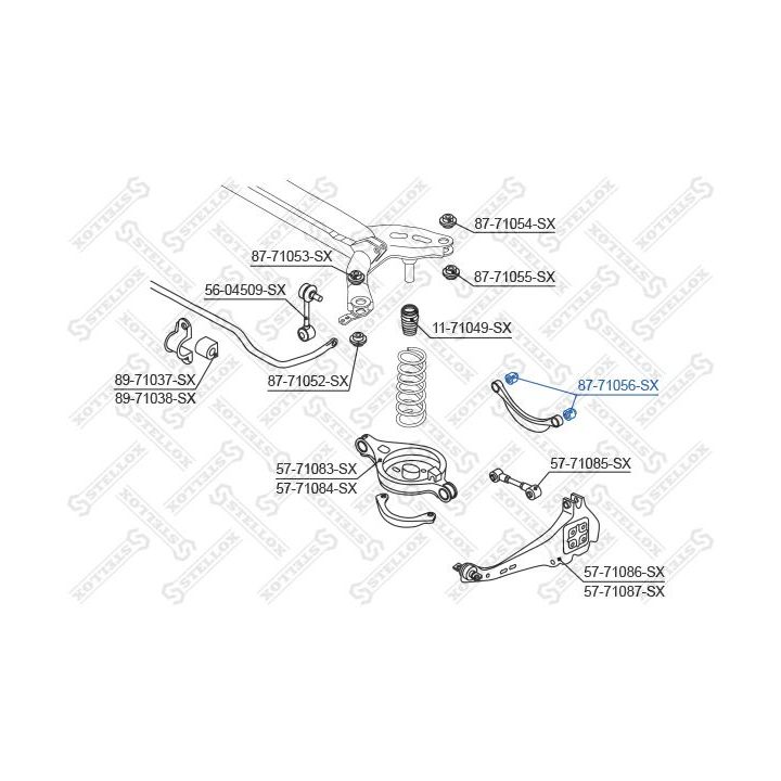 Valdymo svirties/išilginių svirčių įvorė STELLOX 87-71056-SX