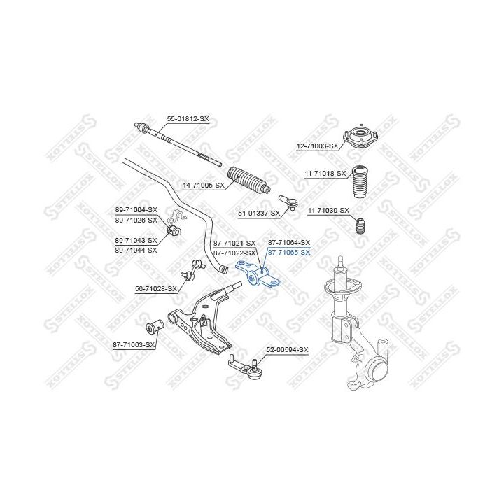 Valdymo svirties/išilginių svirčių įvorė STELLOX 87-71065-SX